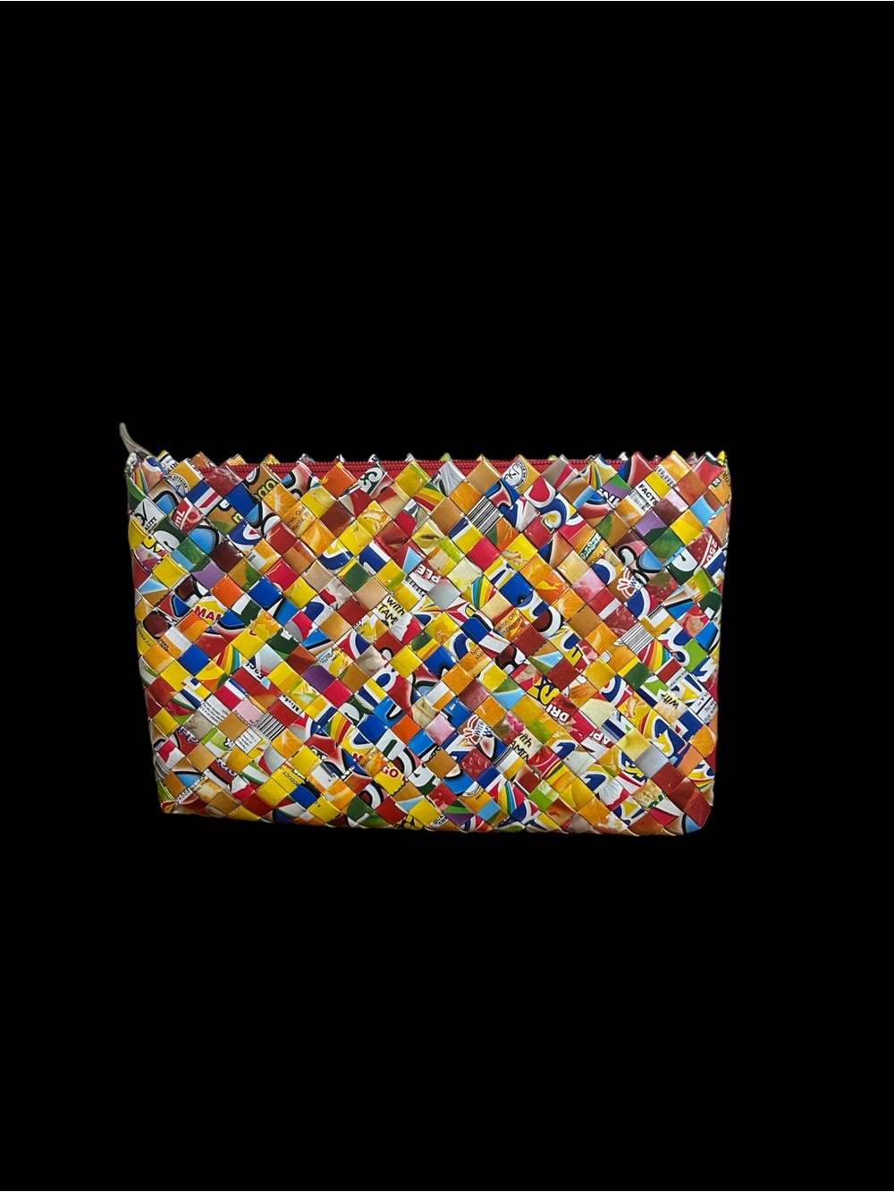 Handwoven Multicolor Eco-Clutch Bag using Recycled Materials